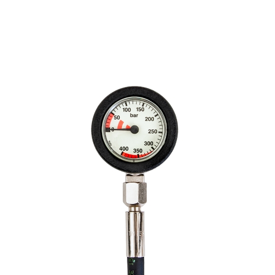 Afbeeldingen van Tecline Manometer 52mm Side Mount 300bar + HP slang 20cm